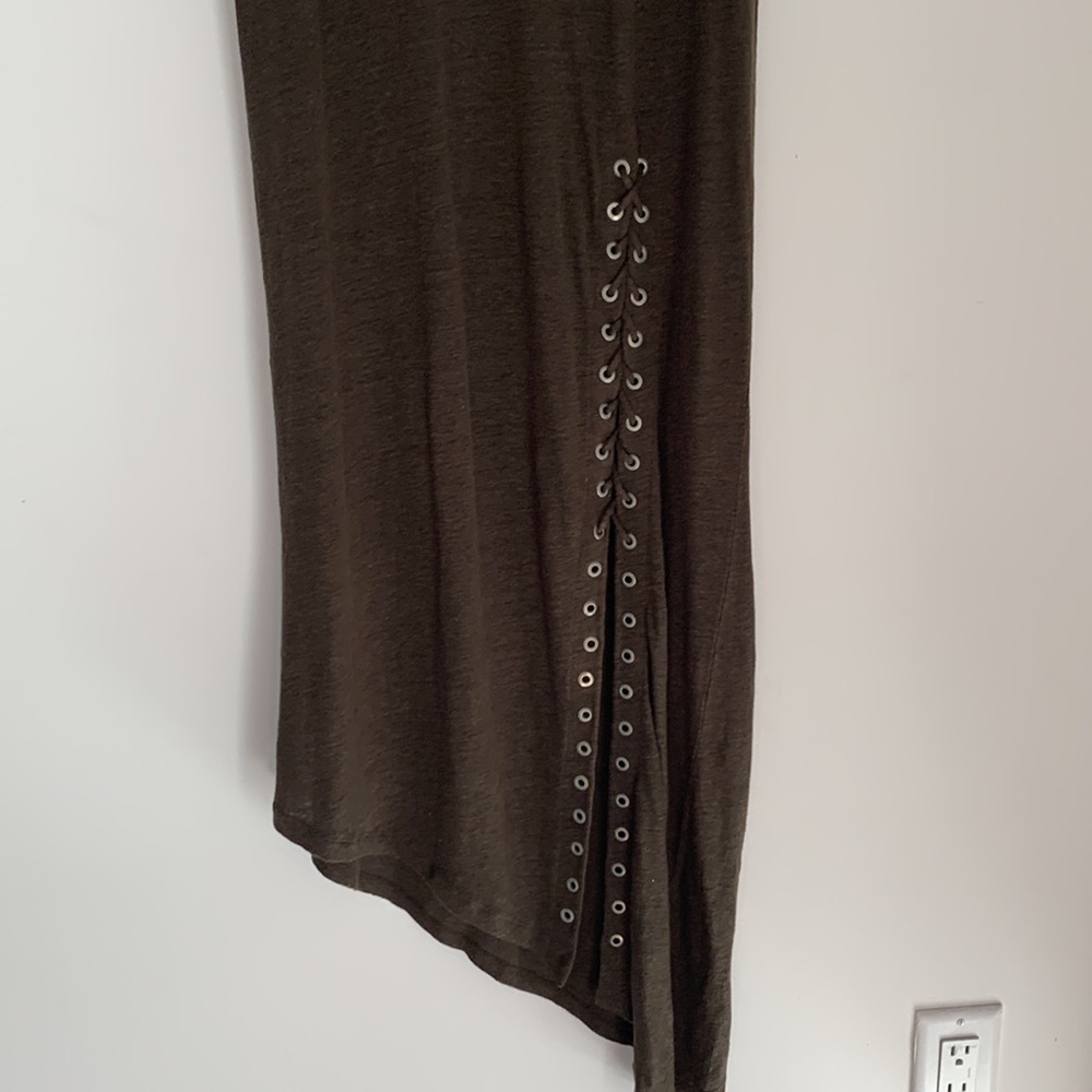 IRO Karossi Lace Up Dress Scoop Neck Tank Midi Burnout Jersey Linen ,Small, NWT - Picture 10 of 10